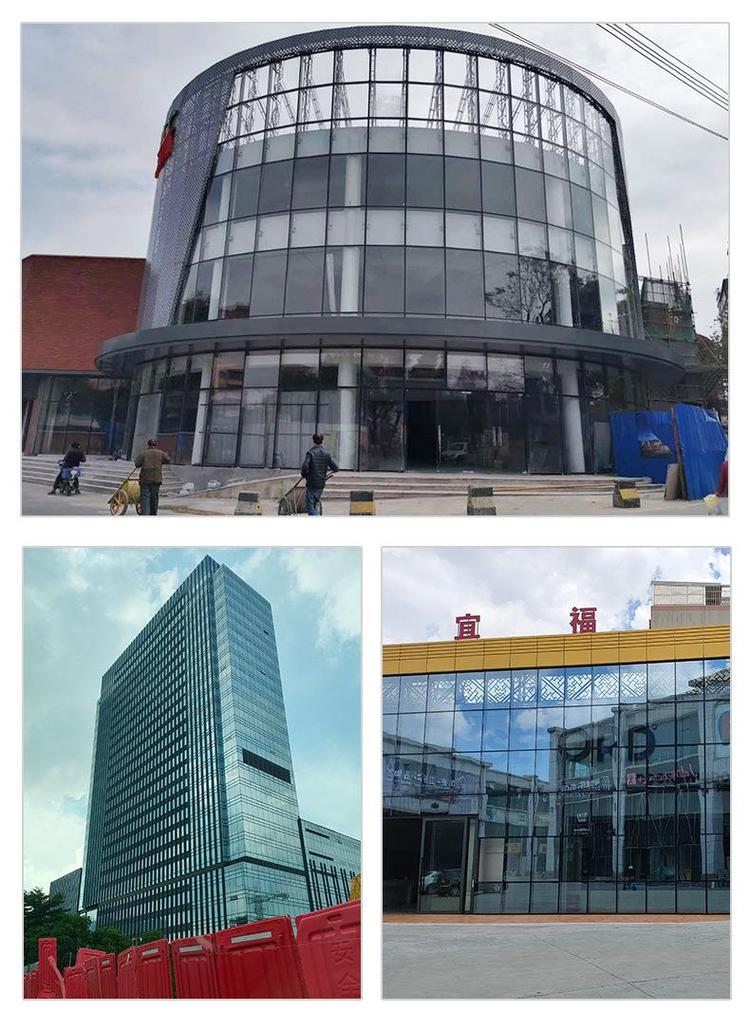 大弧形玻璃幕墻建筑轉(zhuǎn)角外墻裝飾玻璃幕墻開放式異型雙曲幕墻工程